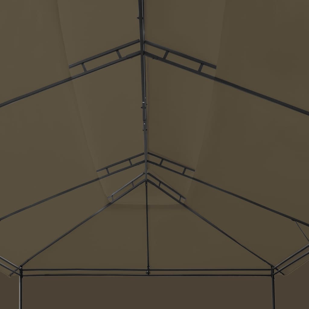 vidaXL Belvédère avec rideaux 600x298x270 cm Taupe 180 g/m²