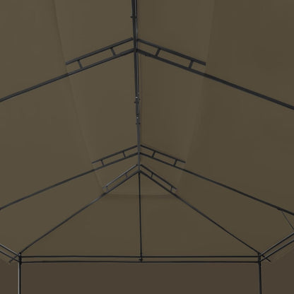 vidaXL Belvédère avec rideaux 600x298x270 cm Taupe 180 g/m²