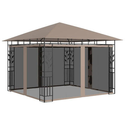 vidaXL Belvédère avec moustiquaire 3x3x2,73 m Taupe 180 g/m²