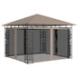 vidaXL Belvédère avec moustiquaire 3x3x2,73 m Taupe 180 g/m²