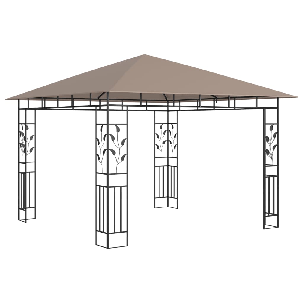 vidaXL Belvédère avec moustiquaire 3x3x2,73 m Taupe 180 g/m²