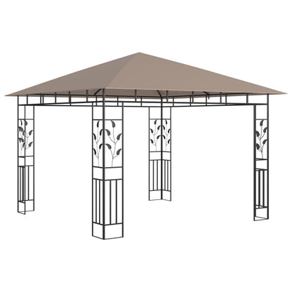 vidaXL Belvédère avec moustiquaire 3x3x2,73 m Taupe 180 g/m²