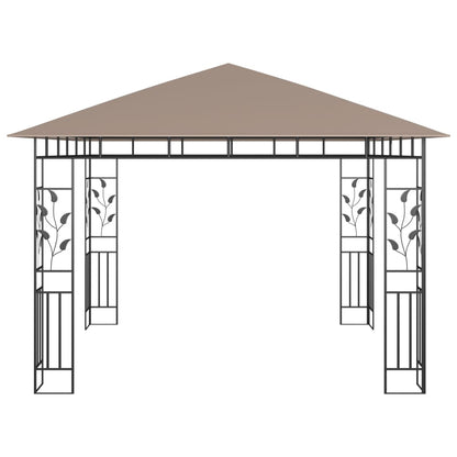 vidaXL Belvédère avec moustiquaire 3x3x2,73 m Taupe 180 g/m²