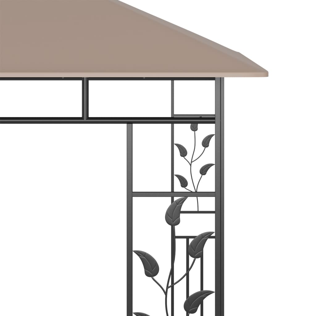 vidaXL Belvédère avec moustiquaire 3x3x2,73 m Taupe 180 g/m²