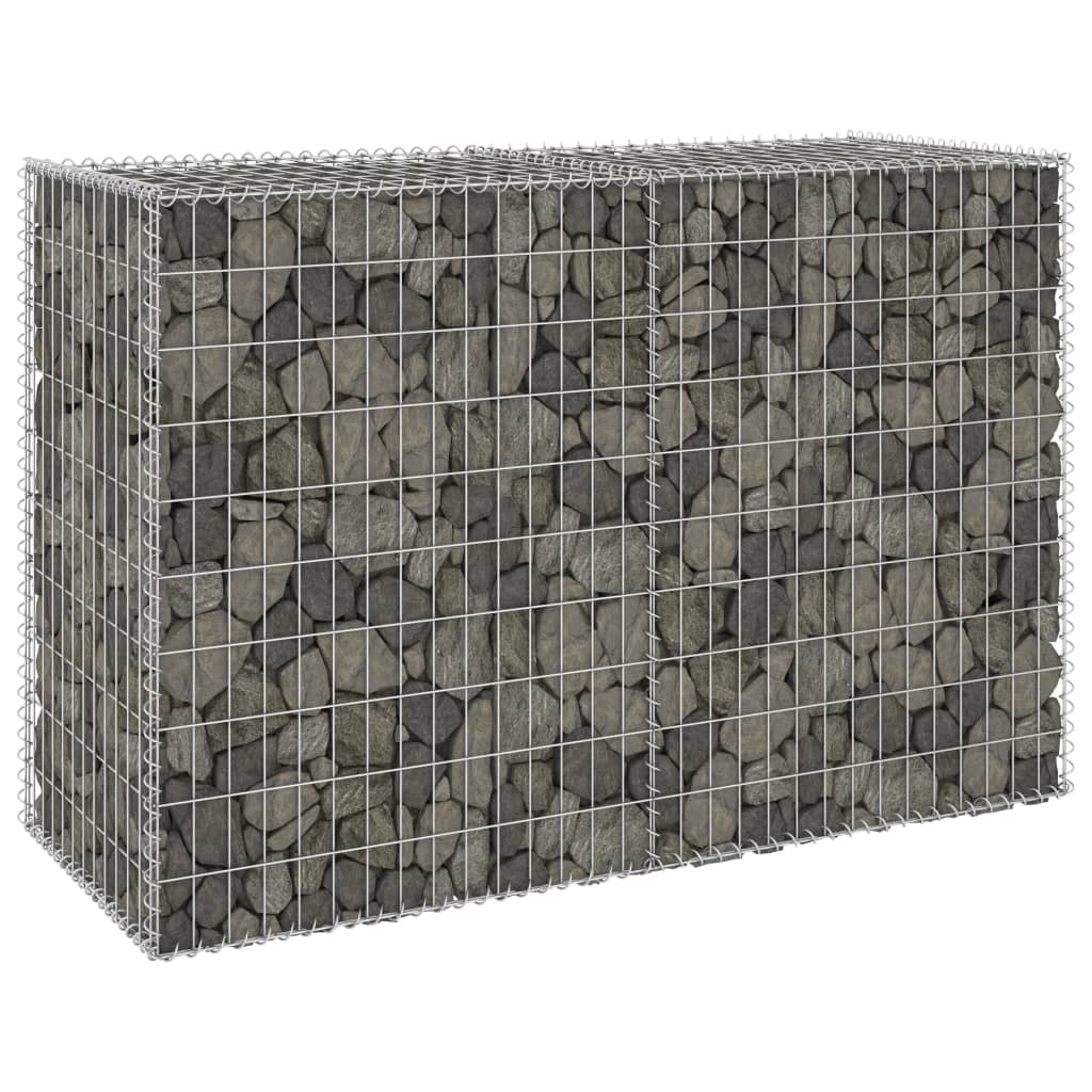 vidaXL Mur en gabion avec couvercles Acier galvanisé 150x60x100 cm