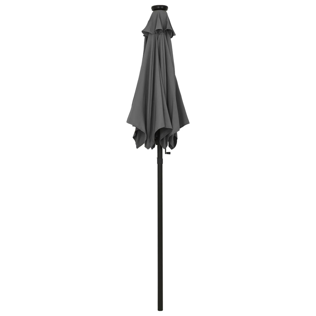 vidaXL Parasol avec lumières LED Anthracite 200x211 cm Aluminium