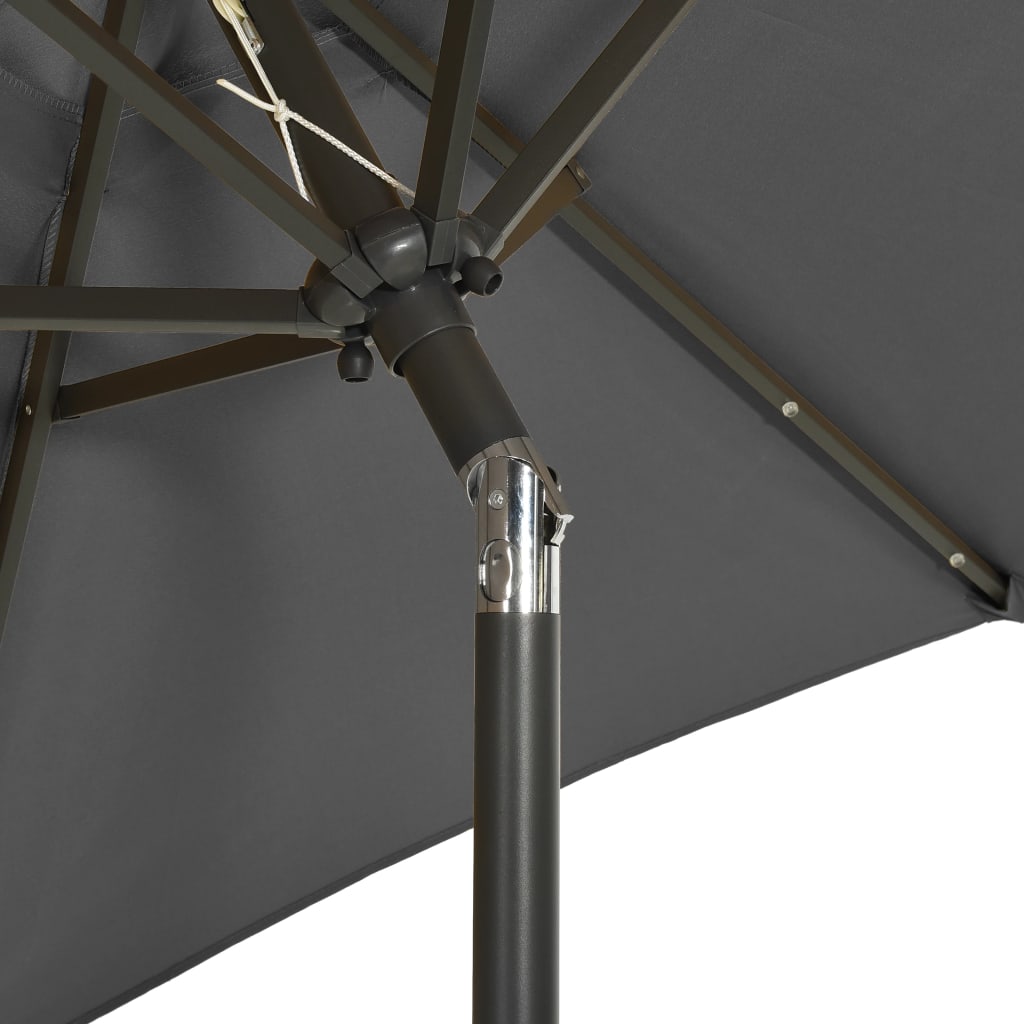 vidaXL Parasol avec lumières LED Anthracite 200x211 cm Aluminium
