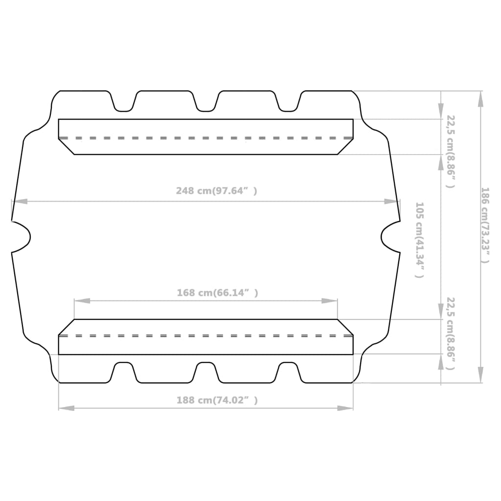 vidaXL Toit de rechange de balançoire crème 188/168x145/110 cm