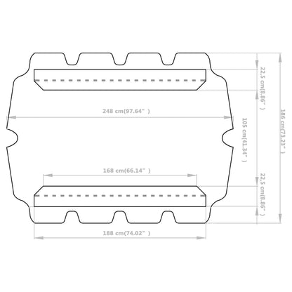 vidaXL Toit de rechange de balançoire crème 188/168x145/110 cm