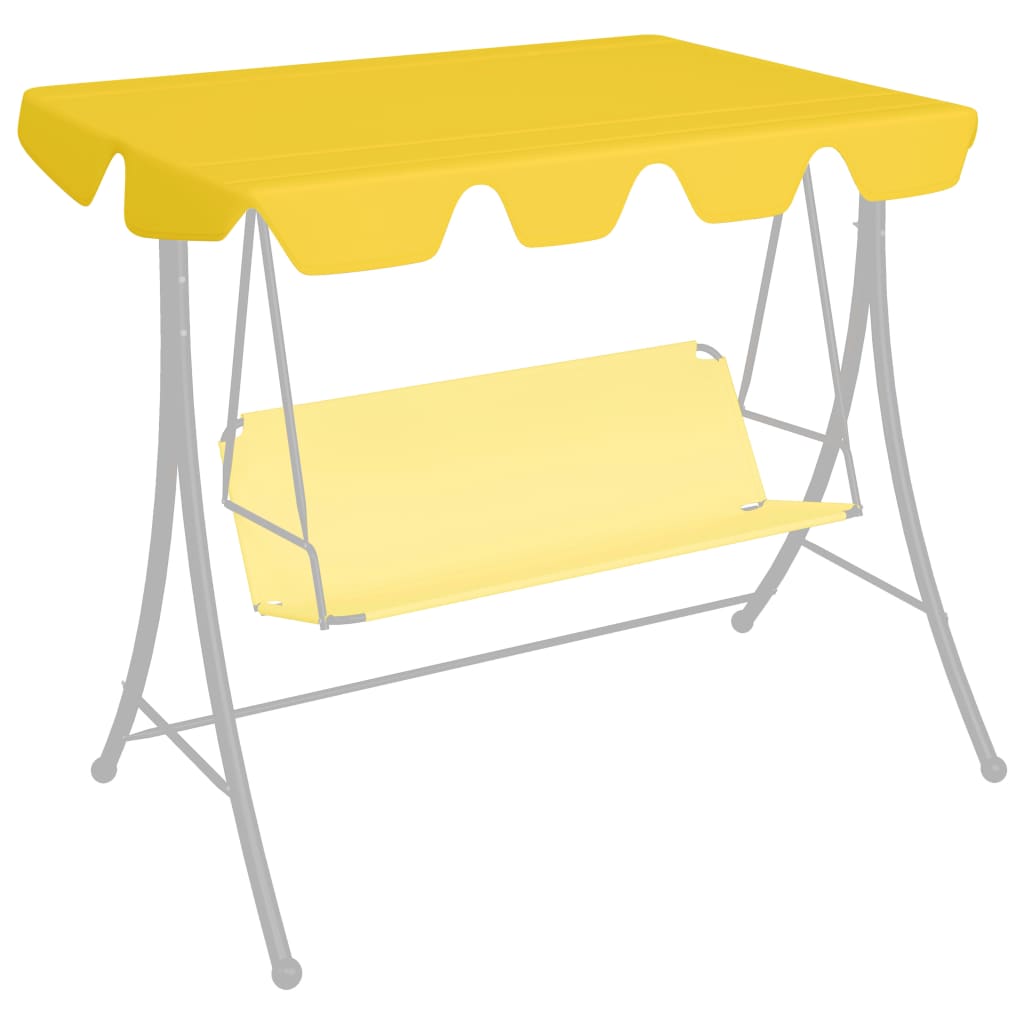 vidaXL Toit de rechange de balançoire Jaune 150/130x105/70 cm