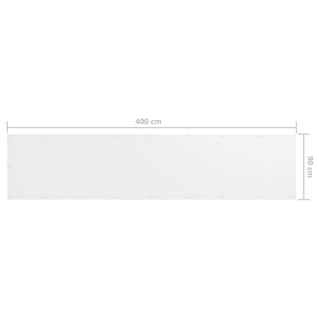 vidaXL Écran de balcon Blanc 90x400 cm Tissu Oxford