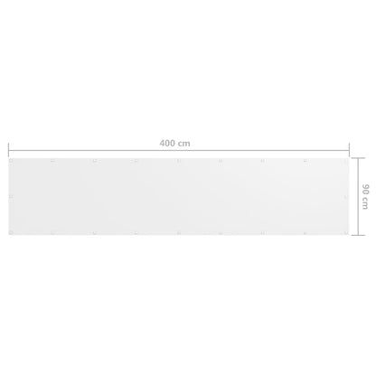 vidaXL Écran de balcon Blanc 90x400 cm Tissu Oxford