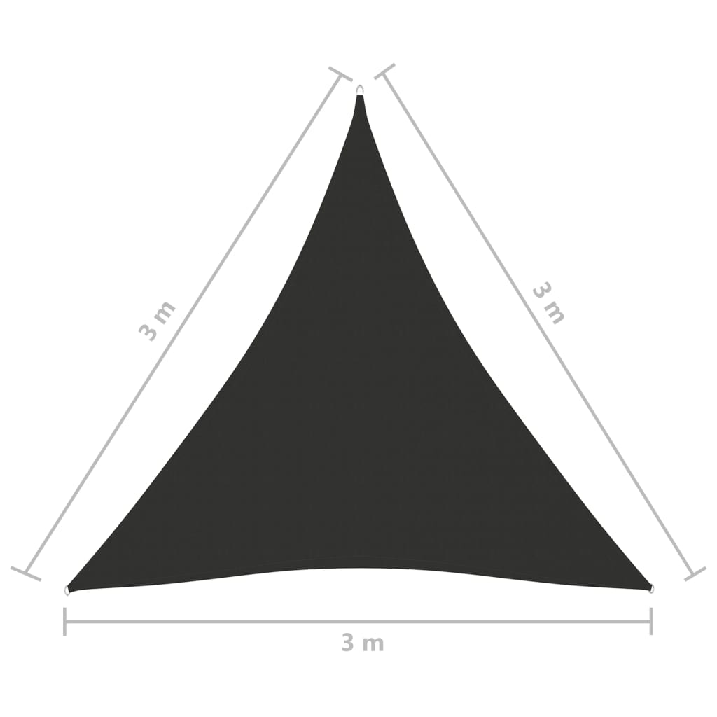 vidaXL Voile de parasol tissu oxford triangulaire 3x3x3 m anthracite