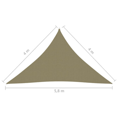 vidaXL Voile de parasol tissu oxford triangulaire 4x4x5,8 m beige