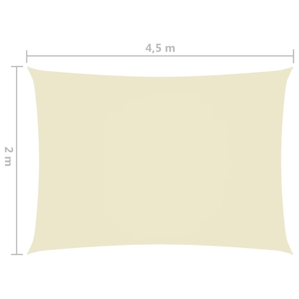 vidaXL Voile de parasol tissu oxford rectangulaire 2x4,5 m crème