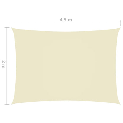 vidaXL Voile de parasol tissu oxford rectangulaire 2x4,5 m crème