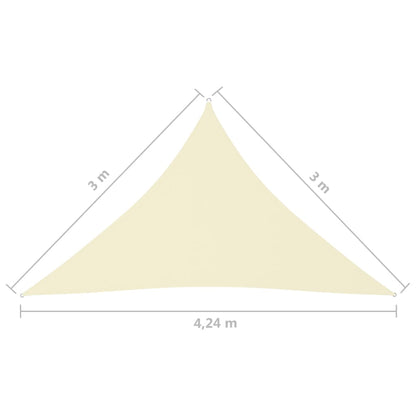 vidaXL Voile de parasol tissu oxford triangulaire 3x3x4,24 m crème