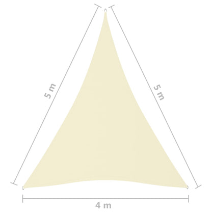 vidaXL Voile de parasol tissu oxford triangulaire 4x5x5 m crème
