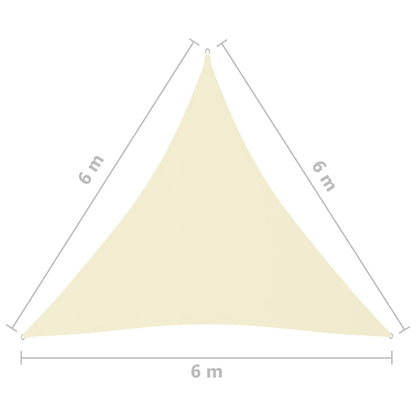 vidaXL Voile de parasol tissu oxford triangulaire 6x6x6 m crème