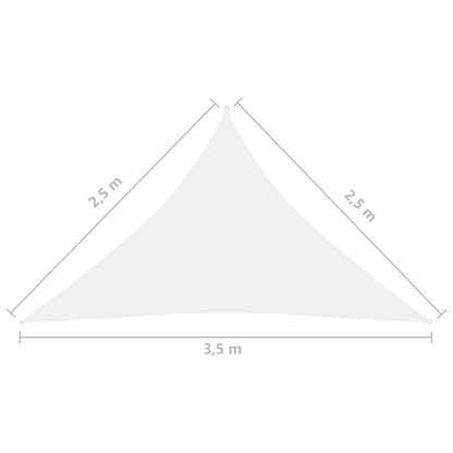 vidaXL Voile de parasol tissu oxford triangulaire 2,5x2,5x3,5 m blanc