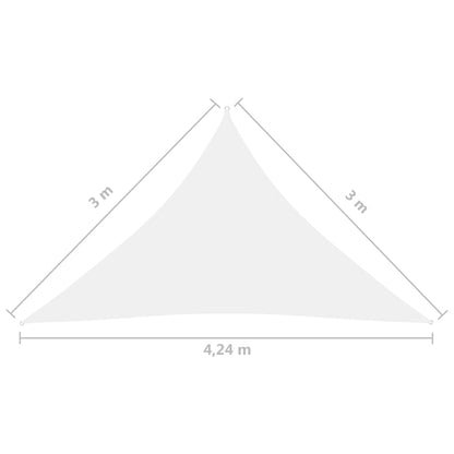 vidaXL Voile de parasol tissu oxford triangulaire 3x3x4,24 m blanc