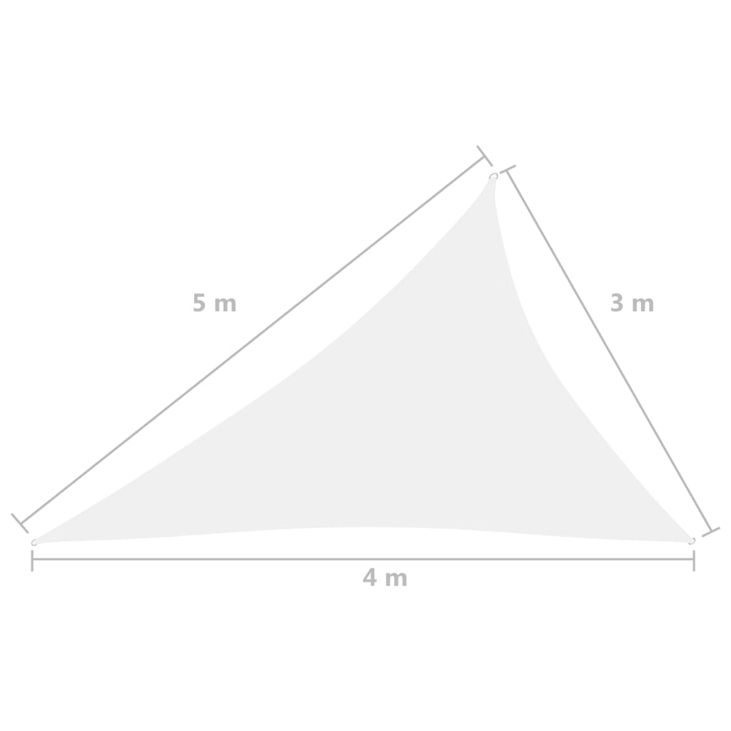 vidaXL Voile de parasol tissu oxford triangulaire 3x4x5 m blanc