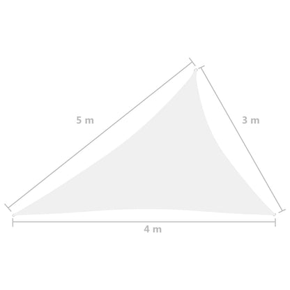vidaXL Voile de parasol tissu oxford triangulaire 3x4x5 m blanc