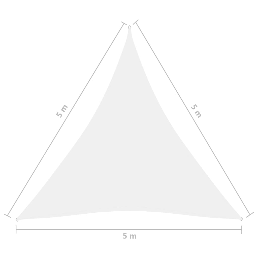 vidaXL Voile de parasol tissu oxford triangulaire 5x5x5 m blanc