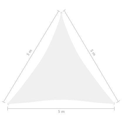 vidaXL Voile de parasol tissu oxford triangulaire 5x5x5 m blanc