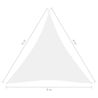 vidaXL Voile de parasol tissu oxford triangulaire 6x6x6 m blanc