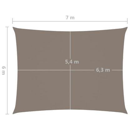 vidaXL Voile de parasol tissu oxford rectangulaire 6x7 m taupe