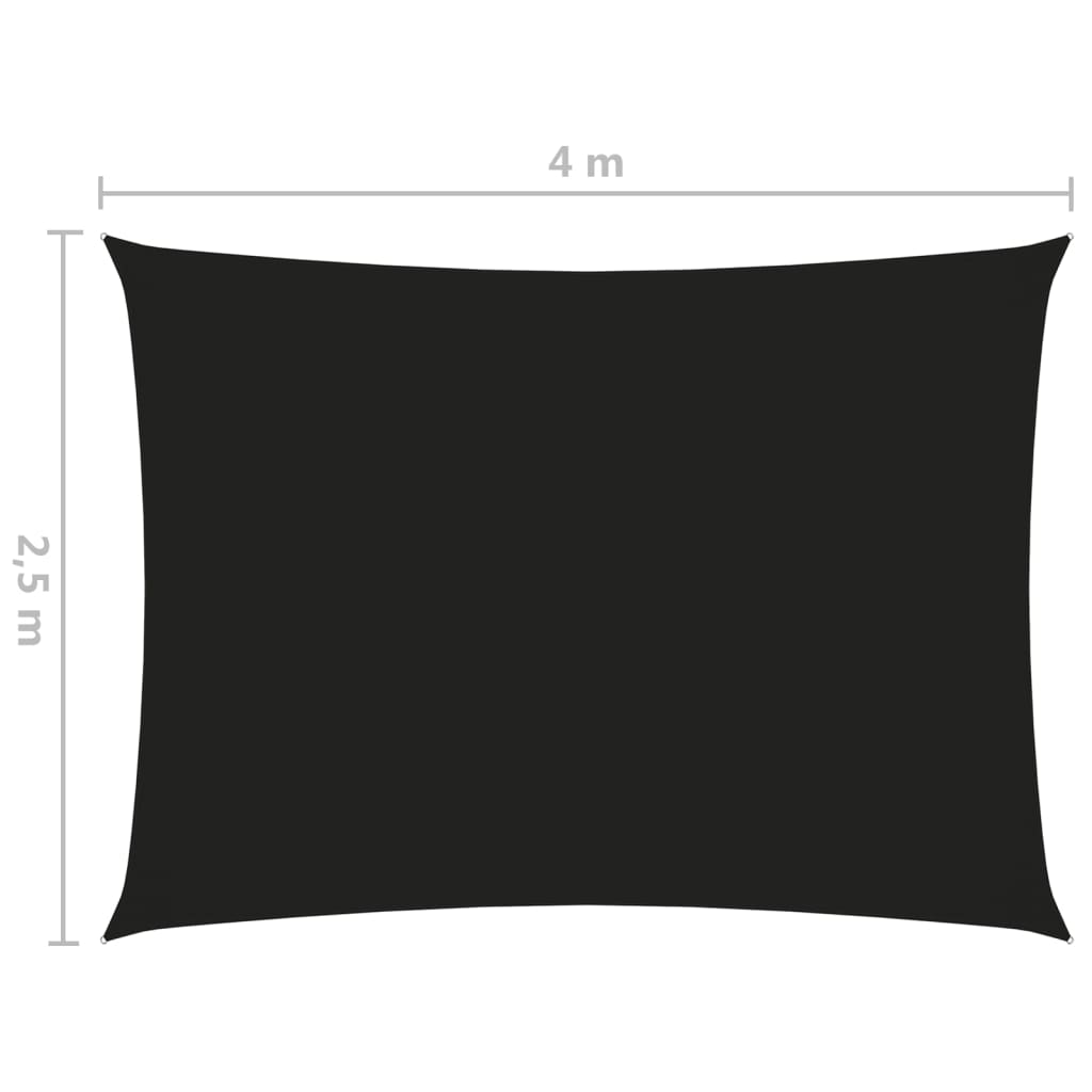 vidaXL Voile de parasol tissu oxford rectangulaire 2,5x4 m noir