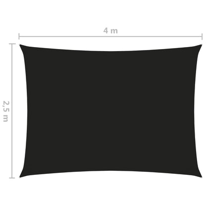 vidaXL Voile de parasol tissu oxford rectangulaire 2,5x4 m noir