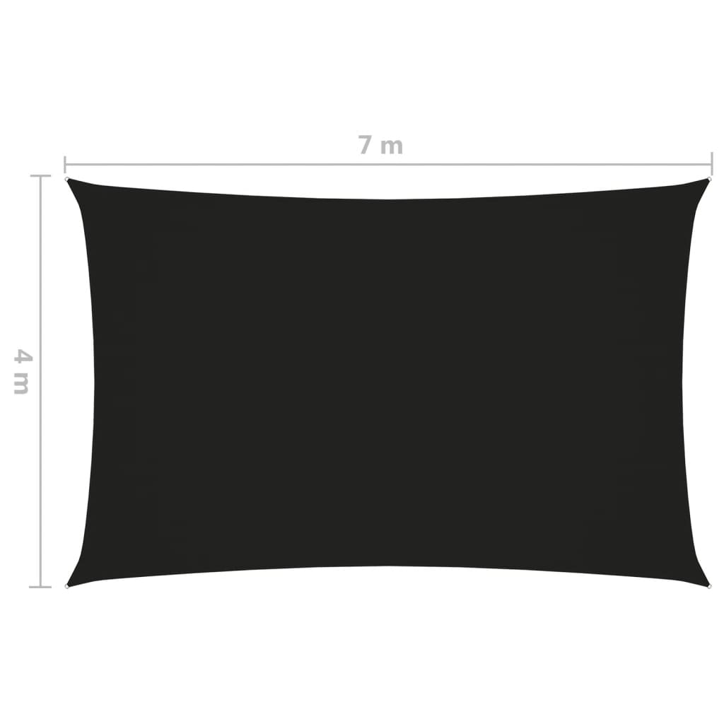 vidaXL Voile de parasol tissu oxford rectangulaire 4x7 m noir