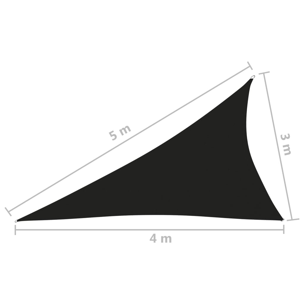 vidaXL Voile de parasol tissu oxford triangulaire 3x4x5 m noir