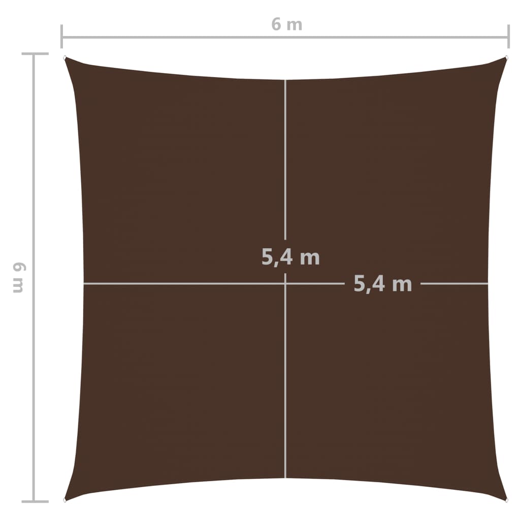 vidaXL Voile de parasol tissu oxford carré 6x6 m marron