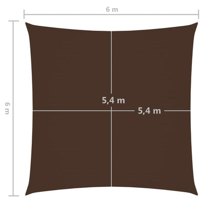 vidaXL Voile de parasol tissu oxford carré 6x6 m marron