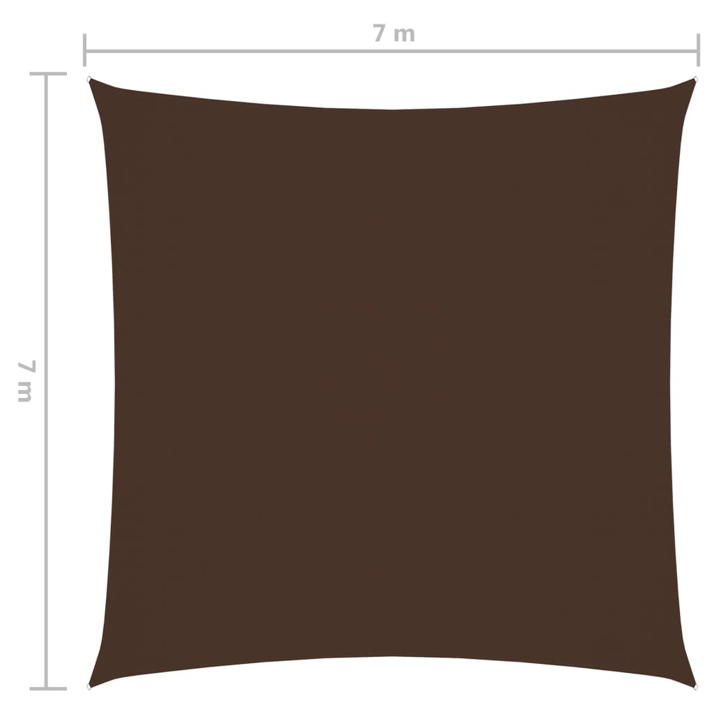 vidaXL Voile de parasol tissu oxford carré 7x7 m marron