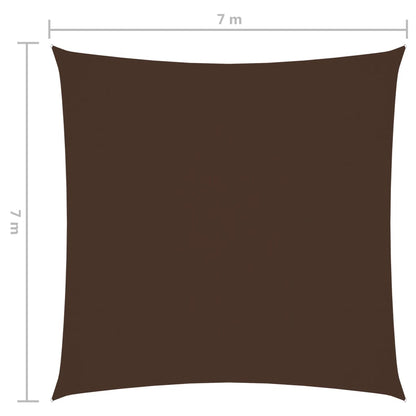 vidaXL Voile de parasol tissu oxford carré 7x7 m marron