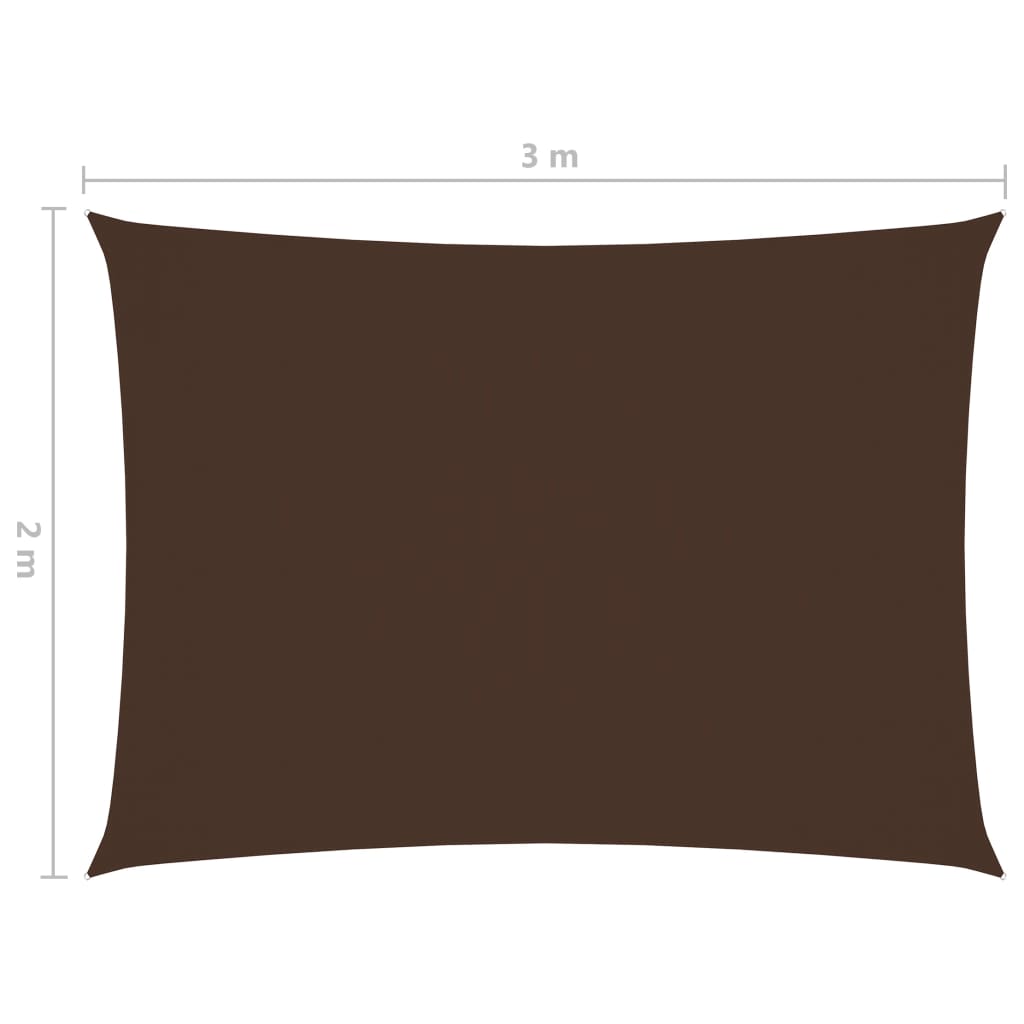 vidaXL Voile de parasol tissu oxford rectangulaire 2x3 m marron