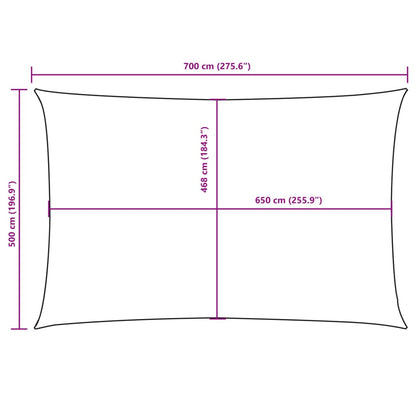 vidaXL Voile de parasol tissu oxford rectangulaire 5x7 m marron