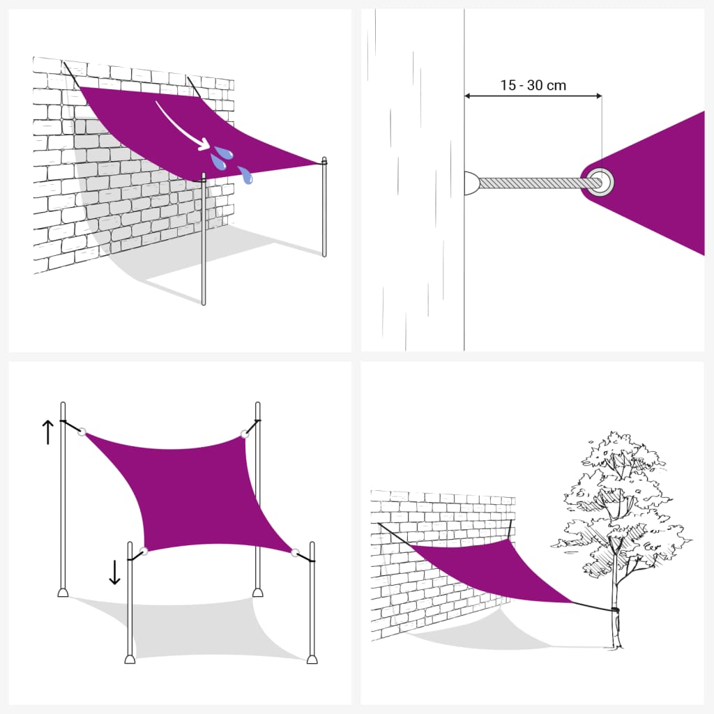 vidaXL Voile de parasol tissu oxford rectangulaire 6x8 m marron