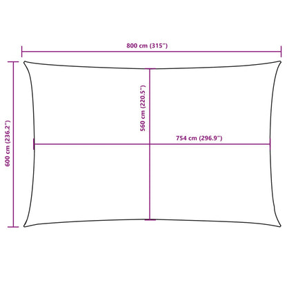 vidaXL Voile de parasol tissu oxford rectangulaire 6x8 m marron