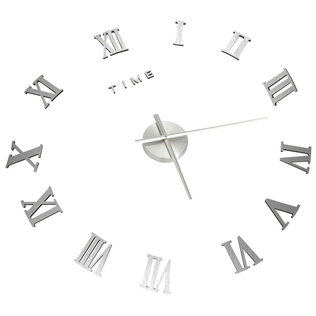 vidaXL Horloge murale 3D Design moderne Argenté 100 cm XXL