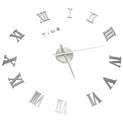 vidaXL Horloge murale 3D Design moderne Argenté 100 cm XXL