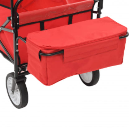 vidaXL Chariot à main pliable avec toit Acier Rouge