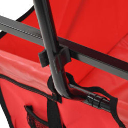 vidaXL Chariot à main pliable avec toit Acier Rouge