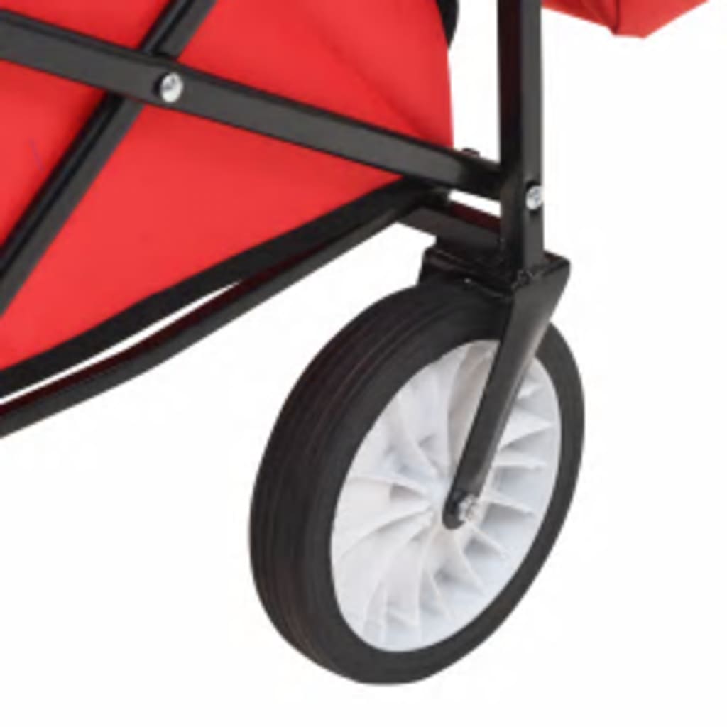 vidaXL Chariot à main pliable avec toit Acier Rouge