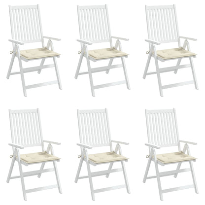 vidaXL Coussins de chaise jardin lot de 6 crème 40x40x3cm tissu oxford