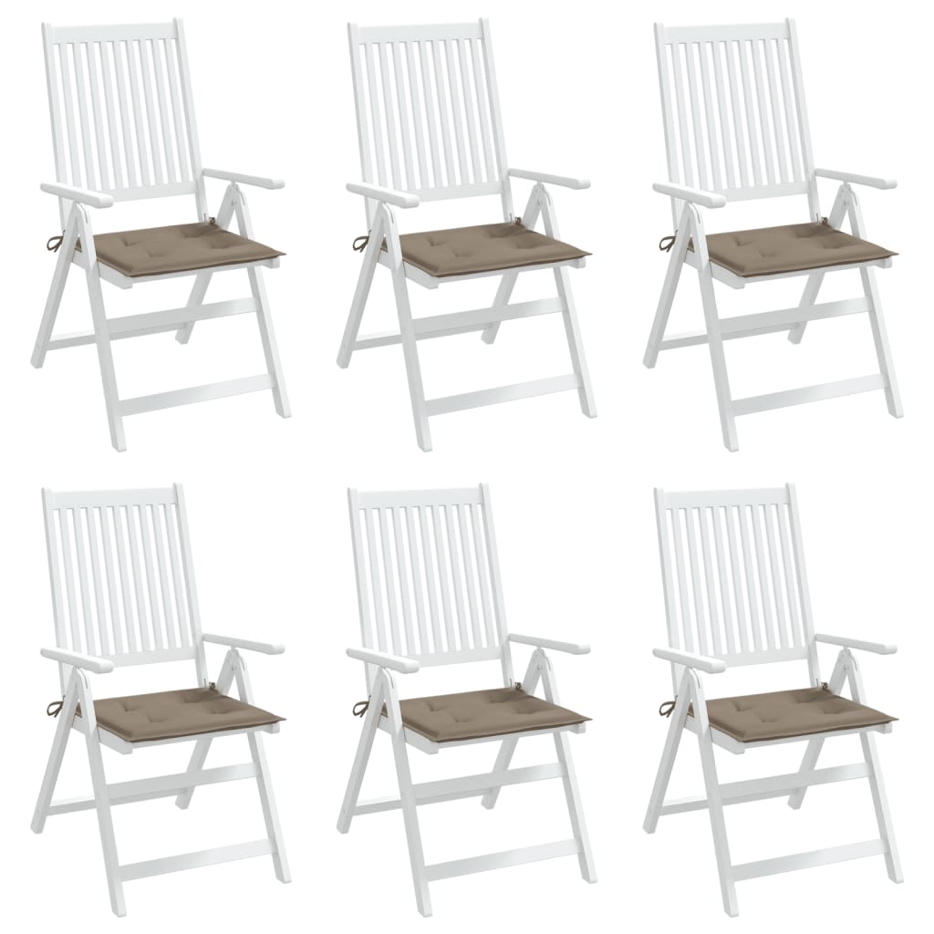 vidaXL Coussins de chaise jardin lot de 6 taupe 40x40x3cm tissu oxford